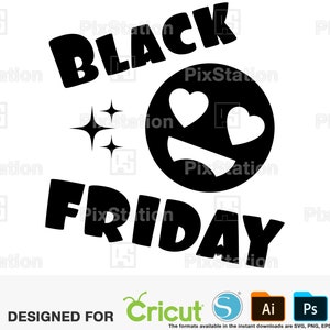 Black Friday Smile Icon SVG: Cricut & Silhouette Cut File (Digital Download)