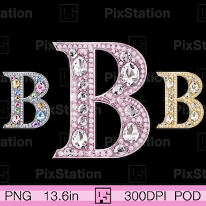 Letra mayúscula B de oro rosa de estilo antiguo, letra inicial B dorada clipart png, letra B plateada con diamante png, letra B con piedra preciosa / ps434