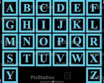 アルファベット ブロック SVG、文字ブロック SVG、数字ブロック SVG