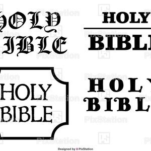 Holy Bible Title Svg, Christian Svg, Holy Bible Clipart, Religious Svg, Jesus Svg, Catholic Svg, Baptism Svg, Faith Svg, Cricut & Silhouette