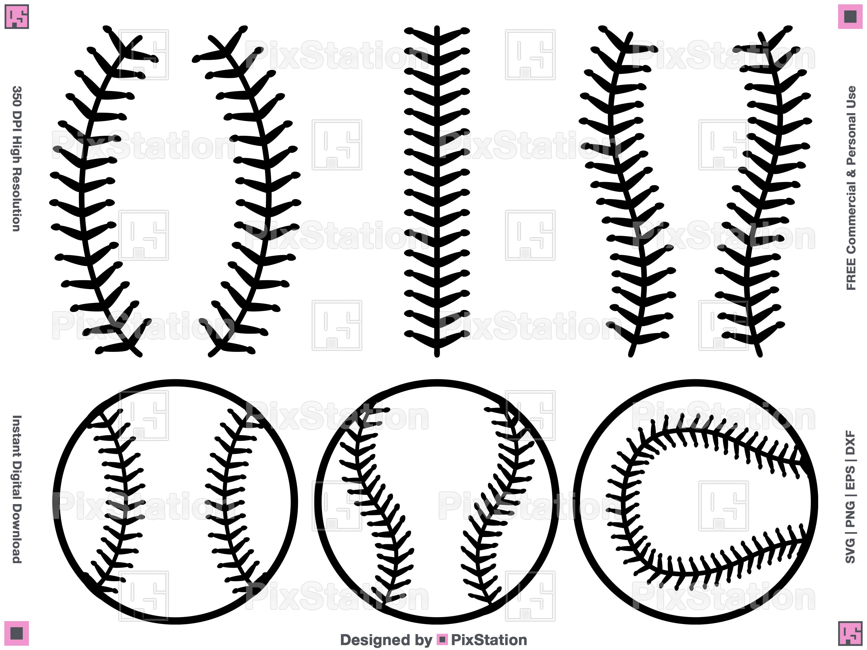 Baseball Balls and Stitches Svg Bundle Baseball Stitch Svg Etsy