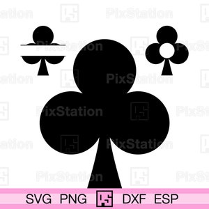 Clubkaart pak monogram svg, sublimatie shirt club speelkaart pak symbool png, dxf, pdf, svg voor Cricut en Silhouette | ps270