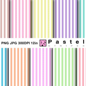 Ensemble de rayures pastel bonbon png, rayures verticales bonbon png, papier numérique rayures bonbon jpg, motifs mode bonbons png | ps464