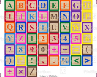 wooden alphabet blocks etsy