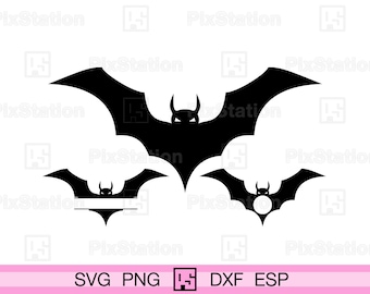 Paquete SVG de murciélago de Halloween: Archivos de corte de monograma (descarga digital)