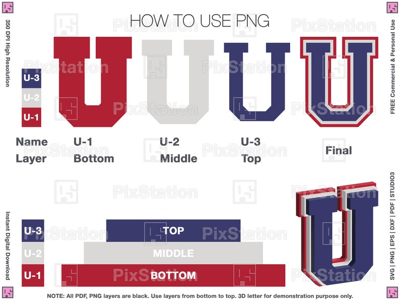 three layers varsity alphabet svg, png, dxf, eps, studio3, letters, numbers, college multilayered varsity svg font athletic sport alphabet vector clipart svg free commercial use digital download decal cut file for cricut and silhouette by pixstation
