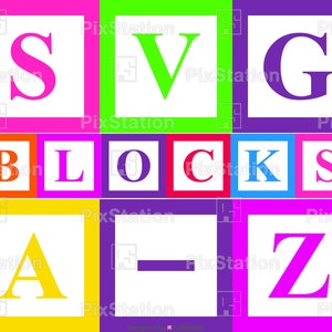 Alphabet Blöcke svg, Bausteine svg, Blockschrift svg, Blockbuchstaben svg, Spielzeugblöcke svg, ABC Blöcke svg, Abziehbild schnitt Datei Cricut Silhouette