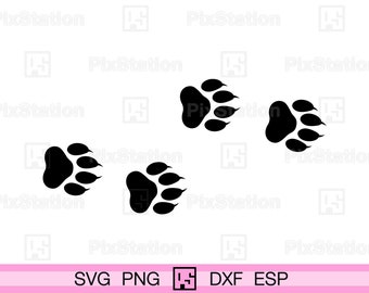 Pet Paw Print with Claws (svg, png, dxf, jpg, pdf Files)