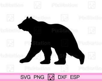 Silueta de oso SVG: Archivo de corte para tatuaje o calcomanía (descarga digital)