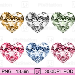 Rode diamant hart png set, roze hart briljante clipart png, zilveren kristal png, sublimatie hart edelsteen png, hartvorm edelsteen png | ps420