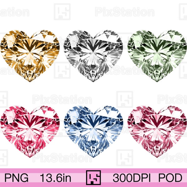 Red diamond heart png set, Pink heart brilliant clipart png, Silver crystal png, Sublimation heart gem png, Heart shape gemstone png | ps420