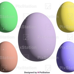 Ostereier Clip Art Buntes 3D Osterei Bundle, Klar Frohe Ostern Png, Sauberes Osterei Png, Ostern Pdf für Cricut und Silhouette