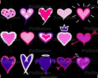 Doodle Heart SVG Bundle: Valentine's Day Graphics (Digital Download)