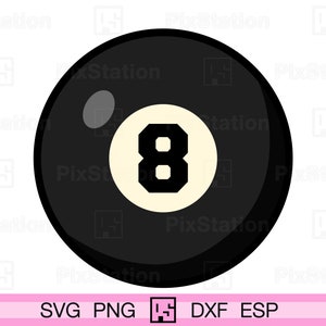 8 Ball SVG: Billard Clipart Vektordateien (Digitaler Download)