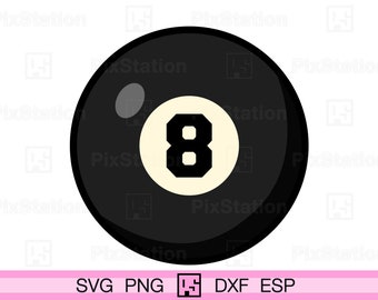 8 Ball SVG: Billiard Clipart Vector Cut Files (Digital Download)