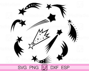 Sparkle Shooting Star SVG Bundle, Cut Files (Digital Download)