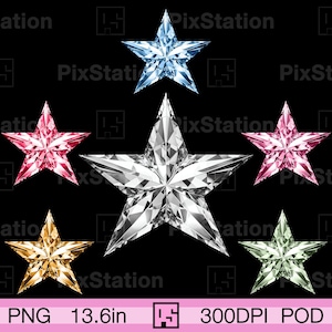 Zilveren diamant ster png, roze edelsteen ster png, blauwe glazen ster clipart, sublimatie kristallen ster png, driehoek ster, pictogram ster | ps409