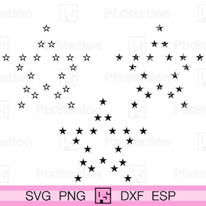 Gran estrella, parte de la bandera estadounidense svg, 20 grandes estrellas, archivos de corte de calcomanías svg de gran estrella desgastados y delineados para Cricut y Silhouette / ps237