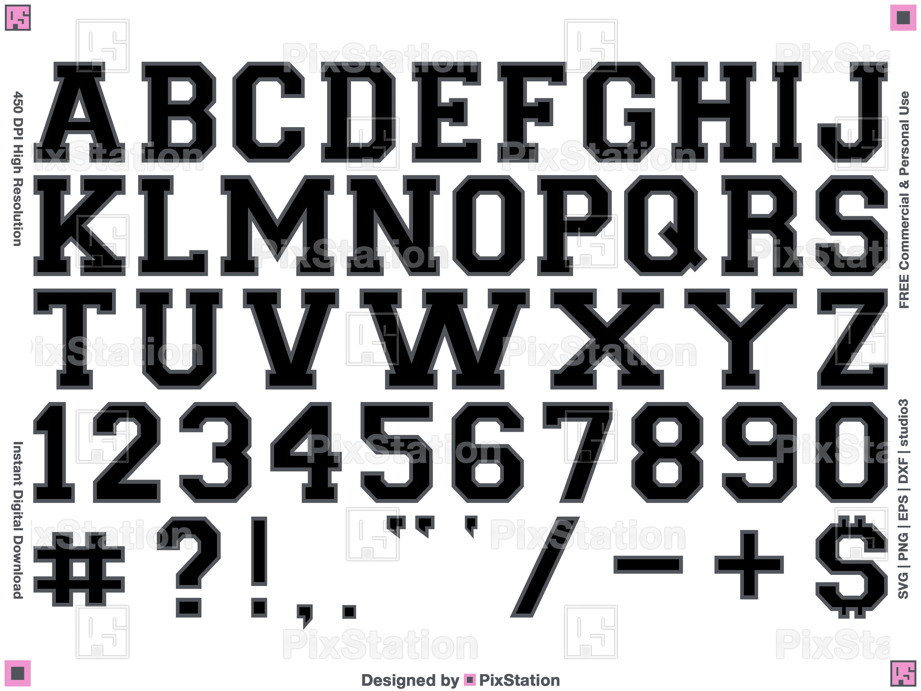 Two Layers College Alphabet Svg Varsity Layered Letters Etsy