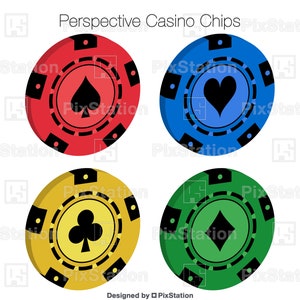 Perspective casino chip svg, poker chip card suit svg, gambling svg, gambling clipart png, four casino chips bundle for Cricut n Silhouette