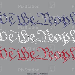 Nosotros, el pueblo, Svg, rojo, blanco, azul, frase patriótica de la Constitución de los Estados Unidos, Svg, archivo de corte de calcomanía de uso comercial gratuito para Cricut y Silhouette