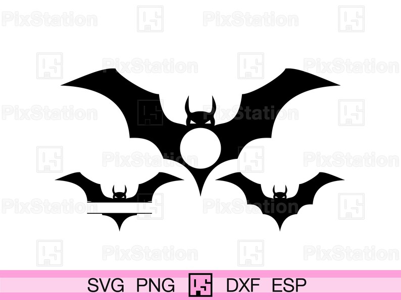 Halloween Bat SVG Bundle: Monogram Cut Files (digital Download) - Etsy