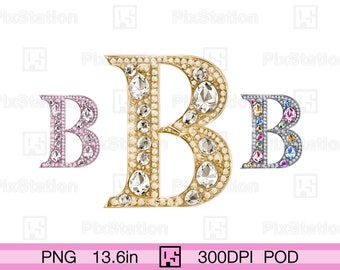 Old Style Rose Gold Capital Letter B, Gold Initial Letter B Old Style Rose Gold Capital Letter B, Gold Initial Letter B
