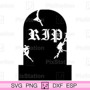 Halloween gebarsten rip grafsteen svg, rip grafsteen svg, scheurgraf, RIP graf hoofd steen sticker gesneden bestanden voor Cricut en Silhouette | ps261