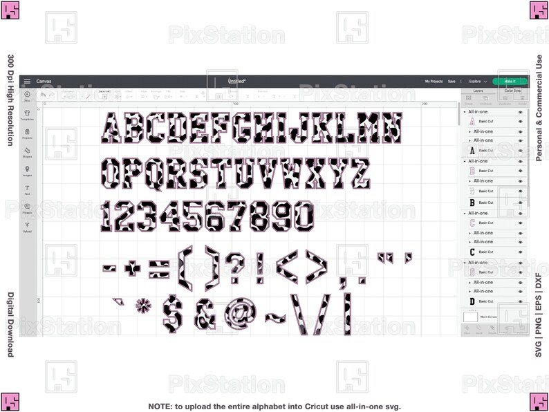varsity cow alphabet svg, cow alphabet svg, cow letters svg, cow font svg, cow print svg, font animal, file for cricut by pixstation store