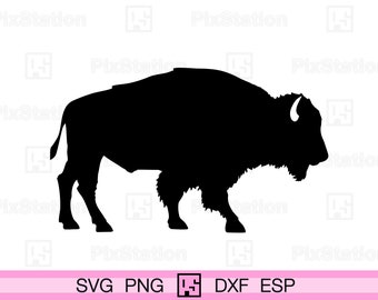 Bison Silhouette svg, American Bison svg, Bison svg, Bison Clipart, Buffalo svg, Tattoo, png, Decal cut file for Cricut n Silhouette | ps240