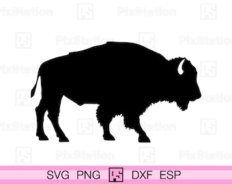 Bison Silhouette SVG: American Buffalo Clipart (Digital Download)