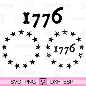 Paquete de 13 estrellas de Betsy Ross con la bandera estadounidense en formato SVG, estrellas con el contorno de la bandera estadounidense, estrellas desgastadas de la bandera de la Unión para Cricut y Silhouette / ps235