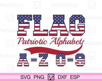 USA Flagge Varsity Schrift, politsche Zahlen (svg, png, dxf, eps)