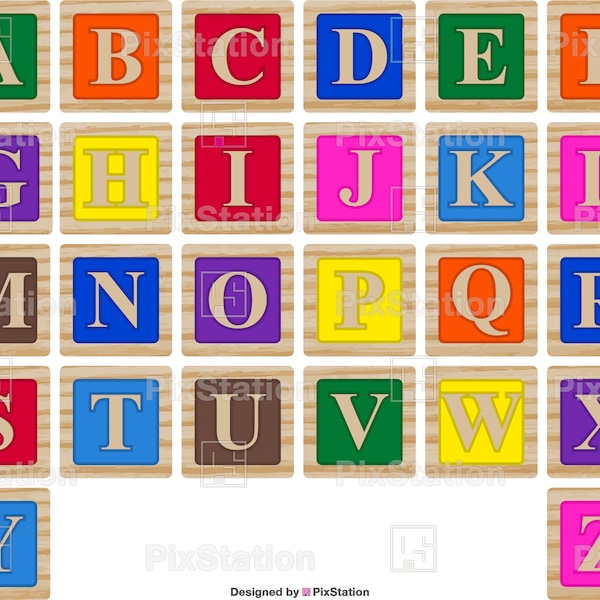 Wooden Alphabet Blocks main image 1