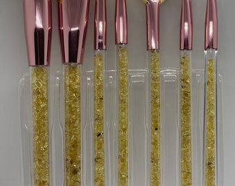 Citrine Crystal Make Up Brush Set