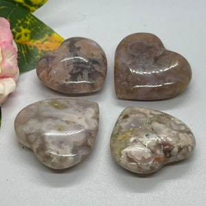 Flower Agate Crystal Heart