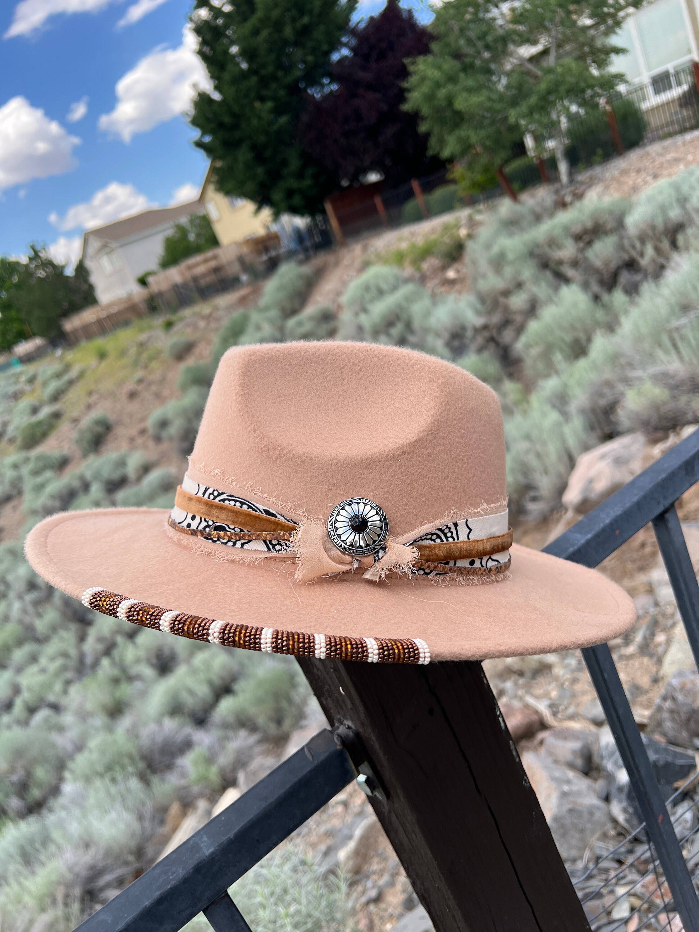 Beaded Fedora Hat Etsy