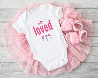 So Loved Onesie®, Baby Bodysuit, Cute Newborn Gift, Baby Shower Gift, Cute Baby Gift, Baby Girl, Baby Boy, For New Mom