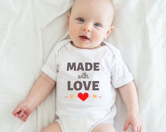 Made with Love Onesie®, Baby Bodysuit, Cute Newborn Gift, Baby Shower Gift, Baby Girl, Baby Boy, For New Mom