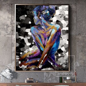 Original Abstract Woman Painting On Canvas Modern Female Fine Art Impasto Painting Sexy Woman Portrait Wall Art for Living Room Wall Decor