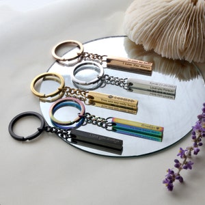 Personalized Stainless Steel Keychain: Engraved Spotify Code & Message