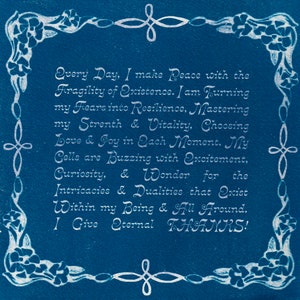 Making Peace With Existence Hand Printed Cyanotype