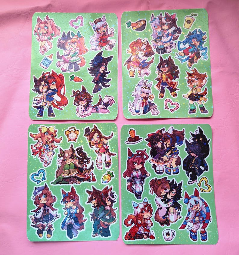 Uma Sticker Set Uma Girlies | Holo Sticker Sheets - Etsy
