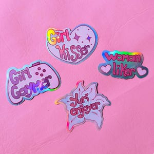 WLW/Girl Lover/Lesbian Pride Holographic Vinyl Stickers