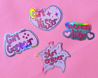 WLW/Girl Lover/Lesbian Pride Holographic Vinyl Stickers
