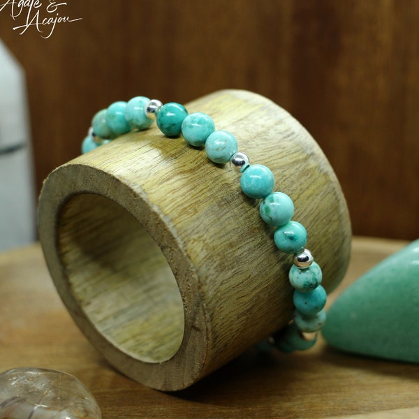 Bracelet en Turquoise Péruviennes avec ses perles en argent 925