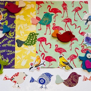 Paquet de papier créatif oiseau, ensemble de créations d'oiseaux, ensemble de créations artistiques en papier Lotka, travaux manuels de la nature oiseaux, fournitures d'art pour oiseaux, paquet de créations oiseaux pour enfants, ensemble de papier oiseau