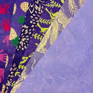 Papel Lokta Roxo Decorativo, Folhas de Papel para Artesanato, Papel Feito à Mão, Artesanato em Papel, Papel Lokta, Papel para Fazer Cartões, Papel para Diário, Roxo