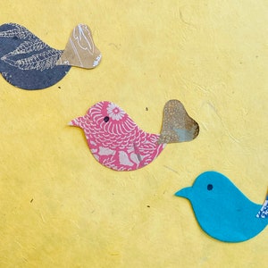 Paper Birds Shapes, Crafting Paper Shapes, Lokta Paper birds, Paper Crafts, Lokta Paper, Craft Supply, Scrapbooking, paper insect