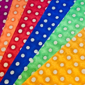 Pois et rayures décoratifs Papier Lokta, Feuilles de papier pour travaux manuels, Papier fait main, Loisirs créatifs en papier, Papier Lokta, Fournitures créatives, Scrapbooking, lokta